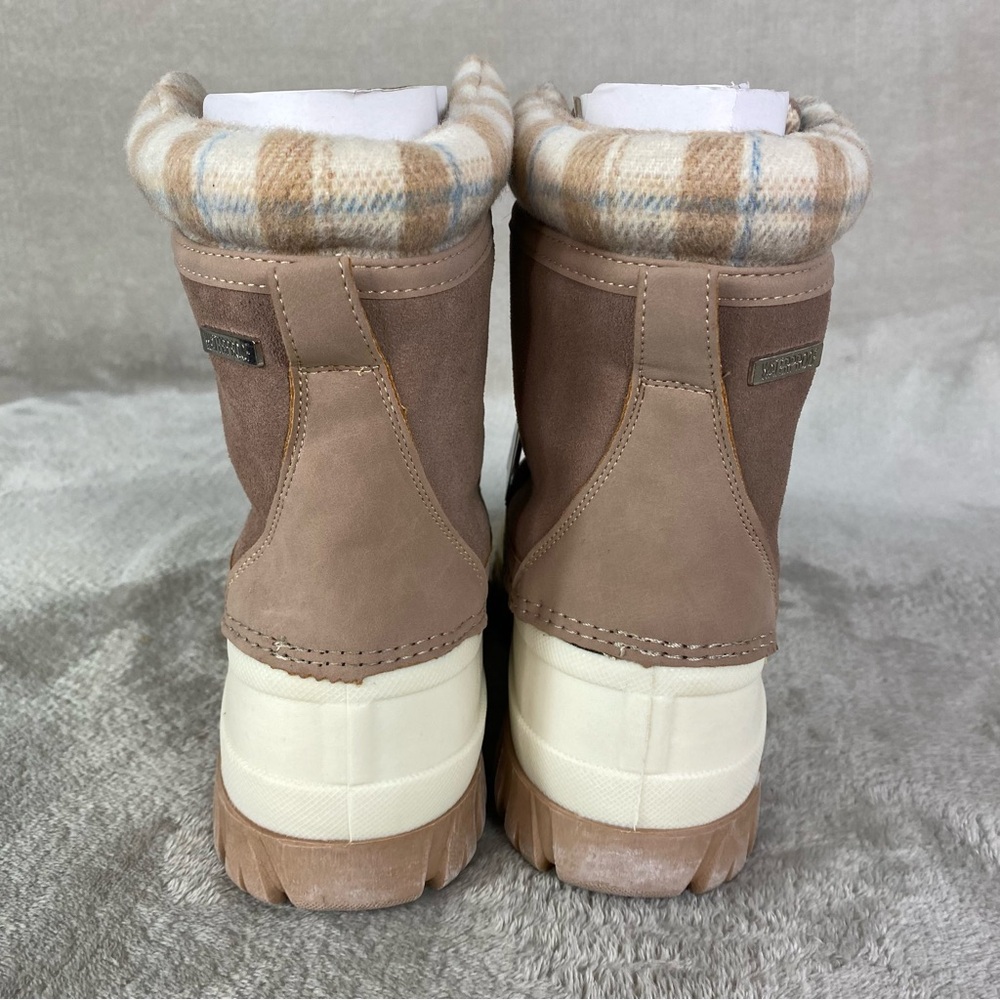 Skechers Windom Boots Womens Size 8 Tan Waterproof Duck Snow Winter Faux Fur NEW - Picture 7 of 13